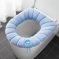 thumbnail image 1 of SouMaox Toilet Seat Cover Washable Soft Bathroom Cushion Stretchable Cloth Pad Warm Commode Lid Wrap Comfortable Reusable Universal Mat, 1 of 5
