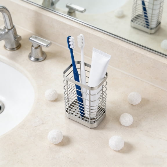 SouMaox Toothbrush Holder, Wall Mounted Bathroom Organizer, Stainless Steel Construction Efficient Design, for Electric Manual Toothbrushes in Showers or by Sinks