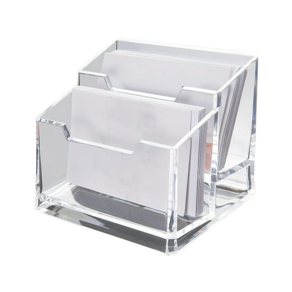 SouMaox Transparent Business Card Holder, Clear Desktop Storage Case, High Capacity Organizer for Office Exhibition Display