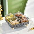 thumbnail image 1 of SouMaox Transparent Snack Tray Partitioned Storage Grid Divided Food Container for Living Room Coffee Table Gatherings, 1 of 7