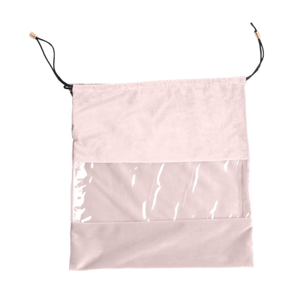 SouMaox Transparent Storage Bag, Velvet Interior Lining, Clear Viewing Window, Drawstring Organization for Travel Garments and Accessories