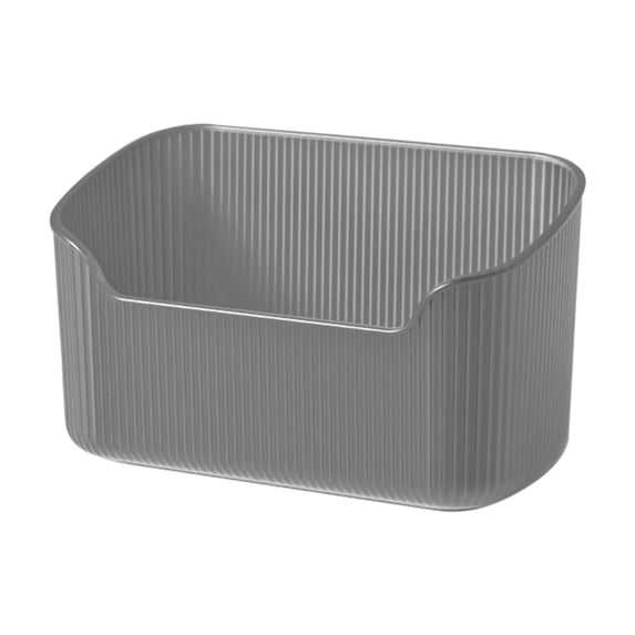 SouMaox Transparent Storage Bin Clear Versatile Organizer Wide Mouth Sturdy Desktop Container for Vanity Countertop Organization