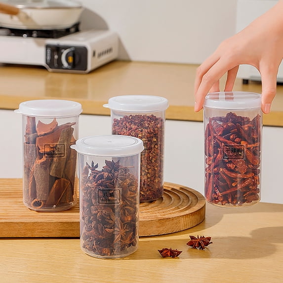 SouMaox Transparent Storage Jar Airtight Spices Container Moistureproof Grain Bottle Organizing Pantry Staples for Home Kitchen Pantries