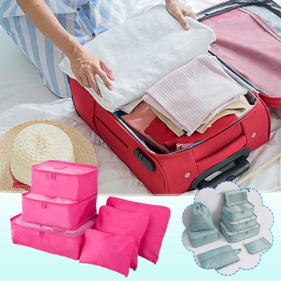 SouMaox Travel Organizer Set Lightweight Packing Cubes Portable Luggage Storage Pouch for Suitcase Organization