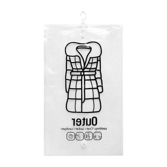 SouMaox Vacuum Storage Bags Comforter Compression Closet Organization Space Saving Hanging Suitcase Storage Durable Clear Travel Pouches