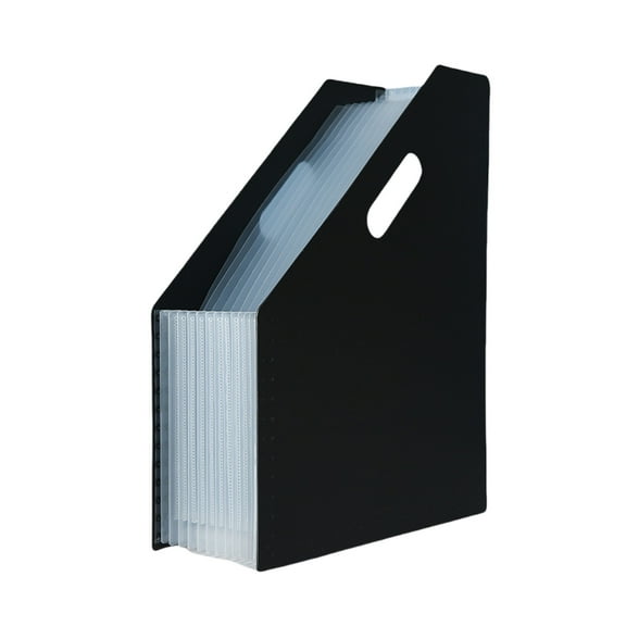 SouMaox Vertical Desktop Organ Bag Expandable File Holder Slanted Opening Document Storage Rack for Office Workspace Organization