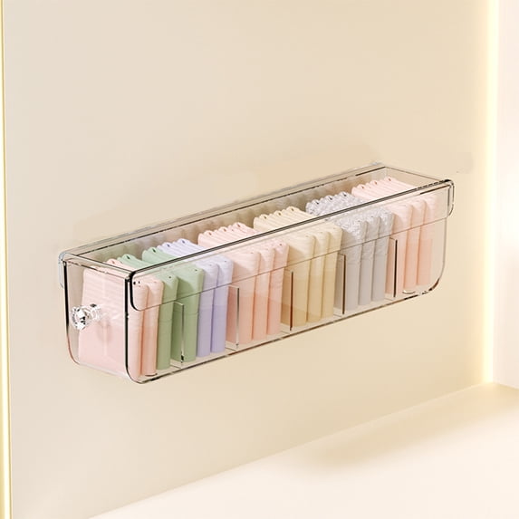 SouMaox Wall Mounted Drawer Organizer Transparent Hanging Storage Bin Closet Divider Container for Household Wardrobe Cabinet Organization
