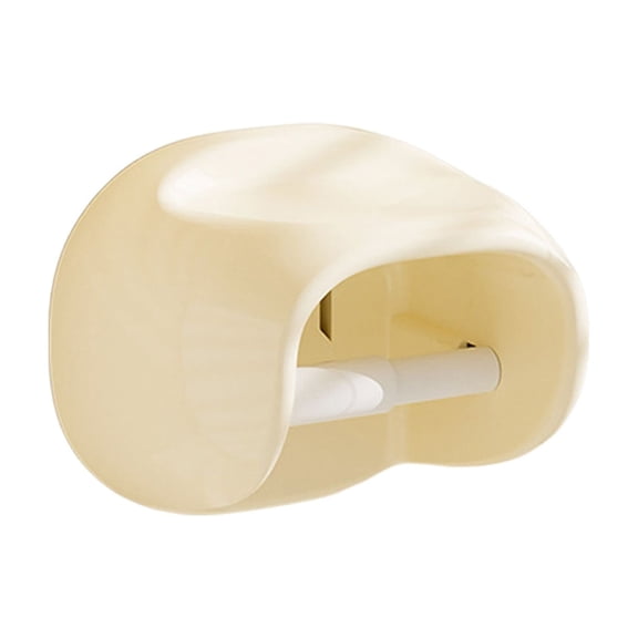 SouMaox Wall Mounted Roll Paper Box, Round Cute Style, Glossy Water-Resistant Surface, Tissue Extraction Storage for Bathroom Kitchen Walls