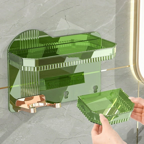 SouMaox Wall Mounted Shelf, Drill Unconstrained Installation, Adhesive Organizer, Vertical Storage, for Bathroom Decor