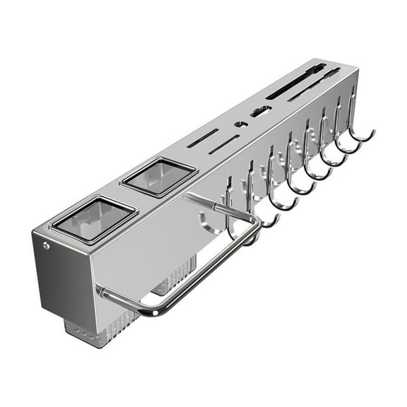 SouMaox Wall Mounted Spice Rack, Corrosion-Resistant Metal, Space Saving Storage, Organize Utensils Towels, for Modern Culinary Spaces