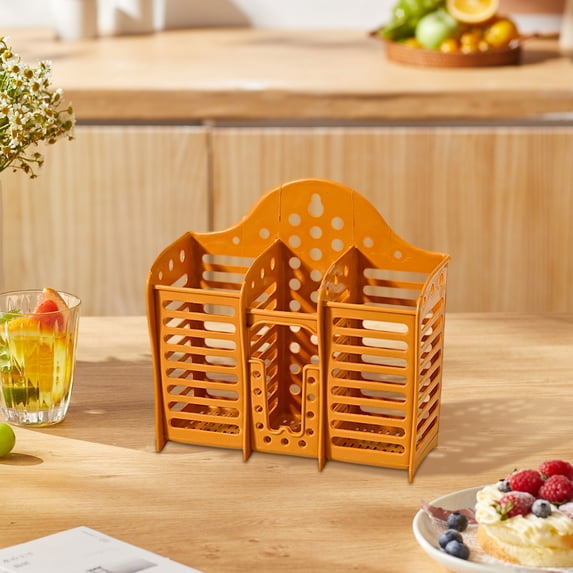 SouMaox Wall Mounted Tableware Basket, Drainage Ventilation Storage Organizer, Cutlery Caddy, Hanging Kitchenware Holder for Home Picnics