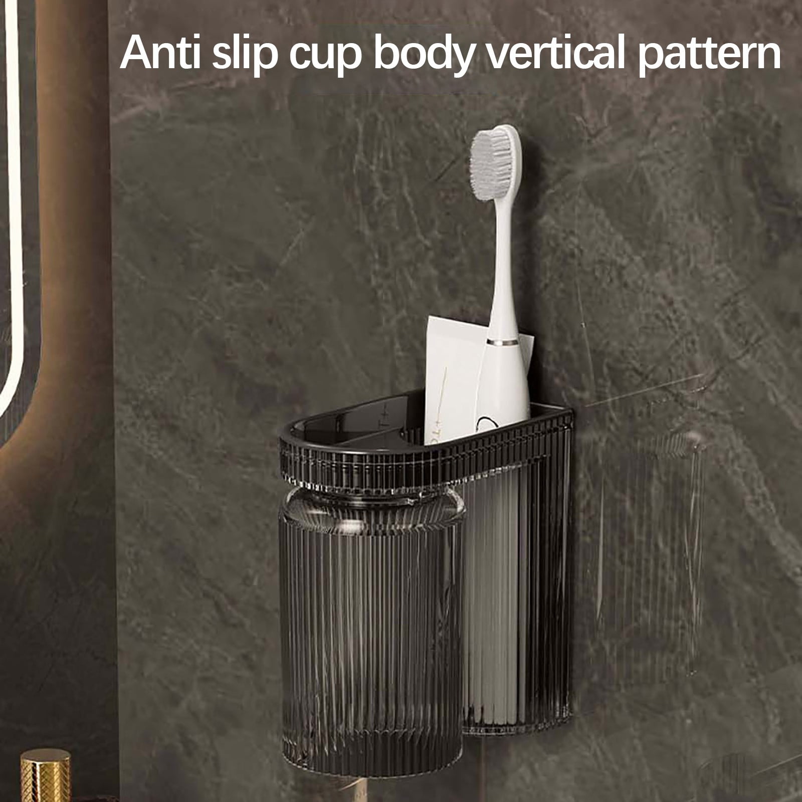 SouMaox Wall Mounted Toothbrush Holder, Inverted Drainage Rack ...