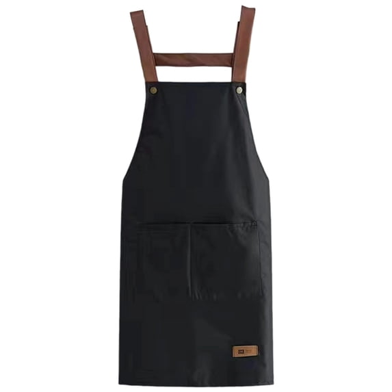 SouMaox Waterproof Kitchen Apron, Oil Resistant Cooking Bib, Adjustable Neck Strap Chef Smock, Household Cleaning Apparel, Pocketed Aprons