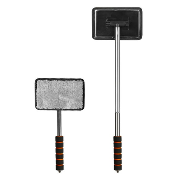 SouMaox Windshield Cleaning Brush Car Window Defogger Tool Interior Glass Cleaner Extendable Handle Microfiber Reusable Wand Auto Supplies