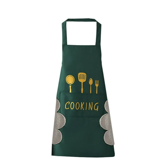 SouMaox Wipable Apron, Fleece Side Towels, Kitchen Bib, Cooking Clothes for Home Chef