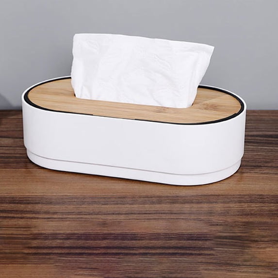 SouMaox Wooden Cover Tissue Box Sinking Lid Paper Dispenser Desktop Storage Organizer for Living Room Coffee Table Home Decor