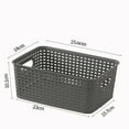 thumbnail image 1 of SouMaox Woven Storage Basket Plastic Organizing Bin Built-in Handles Hollow Design Stackable Container Versatile Home Office Organizer, 1 of 4
