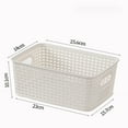 thumbnail image 1 of SouMaox Woven Storage Basket Plastic Organizing Bin Built-in Handles Hollow Design Stackable Container Versatile Home Office Organizer, 1 of 5