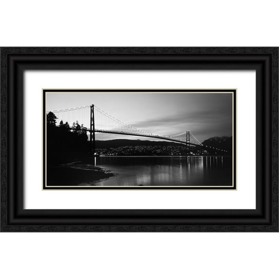 Souders, Paul 14x9 Black Ornate Wood Framed with Double Matting Museum Art Print Titled - Lions Gate Inlet