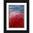 thumbnail image 1 of Souders, Paul 23x32 Black Ornate Wood Framed with Double Matting Museum Art Print Titled - Africa-Tanzania-Enhanced contrast aerial view of patterns of red algae and salt formations, 1 of 4