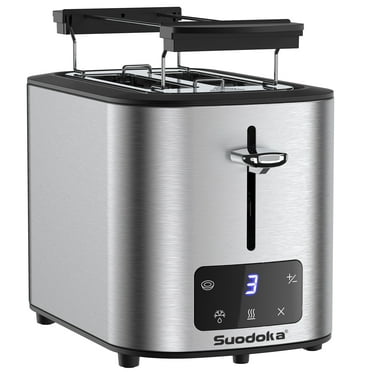 Suodoka Toaster 2 Slice 1.5" Extra Wide Slots, Stainless Steel,6 Shade Settings Touchscreen,Bagel/Defrost/Reheat/Cancel, New