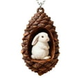 thumbnail image 1 of Souew 2D Acrylic Rabbit Pendant, 2D Acrylic Pinecone Animal Ornaments Set Christmas Tree Hanging Decor with Hamster Dog Cat Squirrel Festive Holiday For Animal Lovers, 1 of 7
