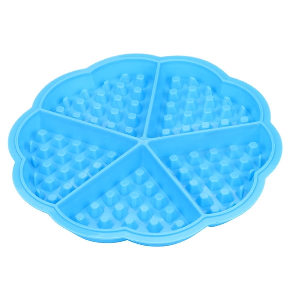 Souew 5-Cavity Heart Shaped Waffle Mold Food-Grade Silicone Non-Stick Baking Tool for Oven Microwave Diy Cake Chocolate Desserts - Blue