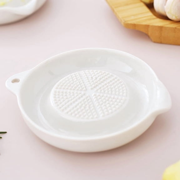 Souew Advanced Ceramic Grater Plate For Ginger, Garlic, Onion, Cheese, Lemon, Chocolate, Vegetables And Fruits In Kitchen, White