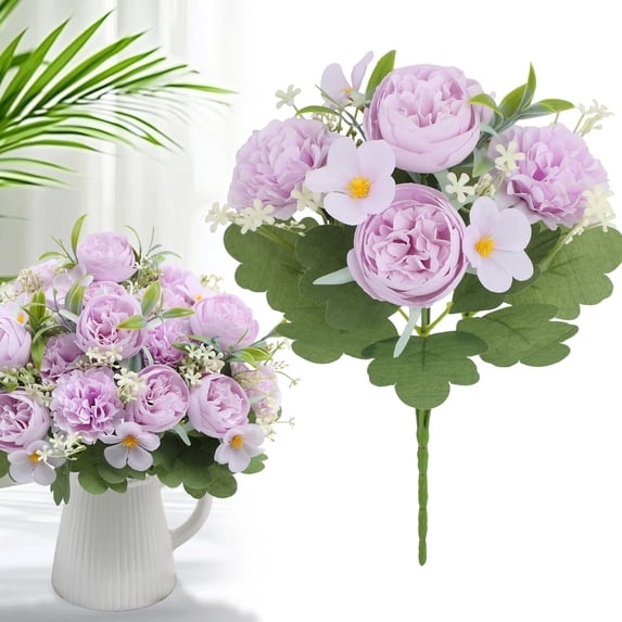 Souew Artificial Memorial Flower Bundle – Plastic Cemetery Bouquet for Hanging, Window Box, Home Table Decor, and Remembrance Display