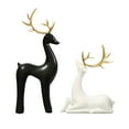 thumbnail image 1 of Souew Black and white deer ornament, Christmas Reindeer Figurines Set Modern Deer Statues For Holiday Decor, 1 of 9