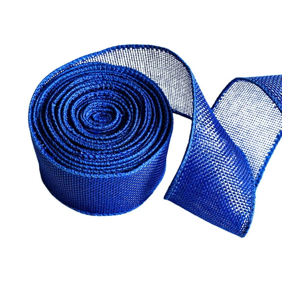Souew Blue faux linen ribbon handmade bow, Holiday Decorations Featuring Cotton Like Ribbons Bows of 5CM Wide Fabric Strips Available In Multiple Colors.