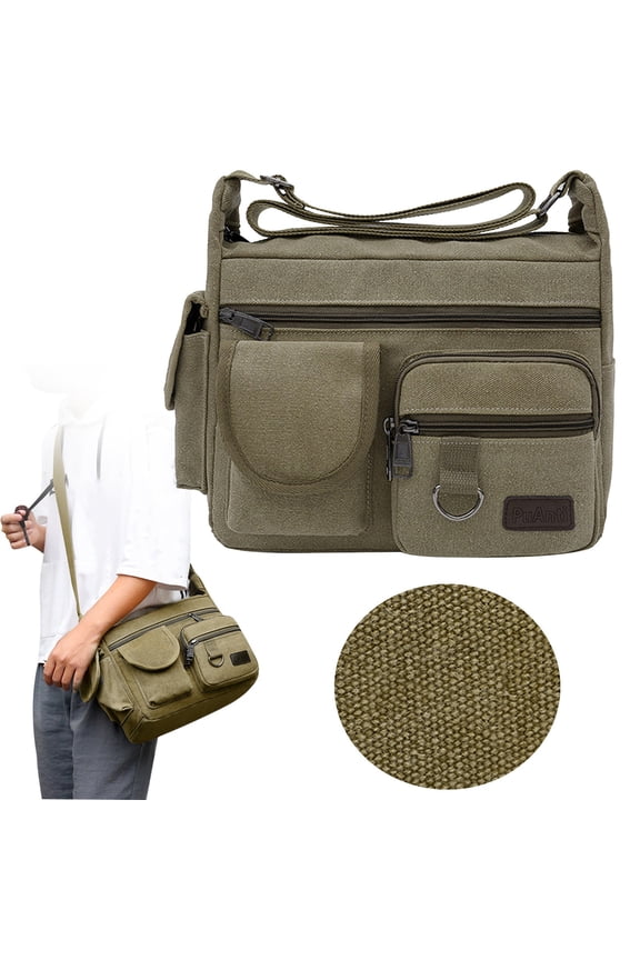 Canvas Tool Bag Canvas Electrician Tool Bag Multifunctional Portable Hand Tool Storage Carry Bag for Can Hold Many Tools Back to Schol Crossbody Bag and Scholbag(Green)