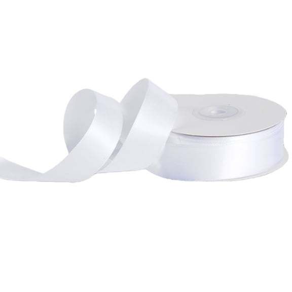 Souew Double-Sided Bleached Satin Ribbon, 18 Meters/Roll, Double Faced Light Baby Satin Ribbon 1” X Continuous 25 Yards Use for Bows Bouquet Wrapping Arrangement