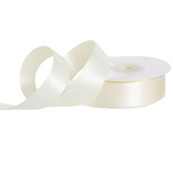 Souew Double-Sided Satin Ribbon, Off-White, 18 Meters/Roll, Double Faced Light Baby Satin Ribbon 1” X Continuous 25 Yards Use for Bows Bouquet Wrapping Arrangement