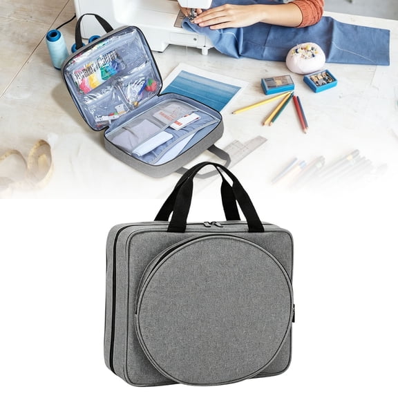 Souew Embroidery Project Bag, Craft Storage Case, Portable, Multiple Pockets, for Embroidery Kits Tools Sewing Supplies