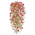 thumbnail image 1 of Souew Eucalyptus Leaf Rosary Vine Artificial Flower Rose Red + Pink, Artificial Hanging Flowers Plants for Outdoor Fall Decoration Look Real for Outside Home Indoor Planter Porch Window Yard Mums, 1 of 9