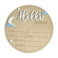 thumbnail image 1 of Souew Hello World Birth Announcement 2, " World" Wooden Birth Announcement Sign Custom Baby Name & Date Keepsake Newborn Welcome Plaque,Hangs, 1 of 8