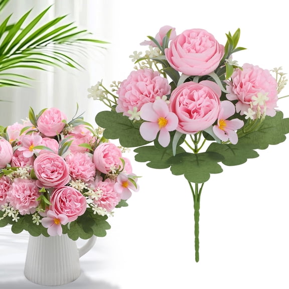 Souew Memorial Artificial Flower Bouquet – Plastic Cemetery Flowers for Hanging Displays, Window Box, Home Table Decor, and Remembrance Arrangements