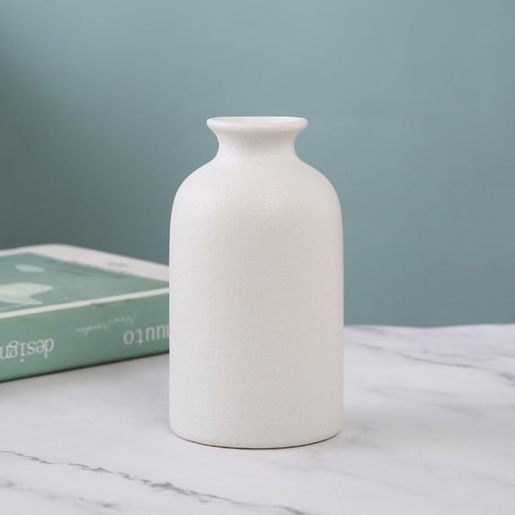 Souew Mini Ceramic Flower Vase Creative Desktop Decor Ornament for Dried Flowers Hydroponics Living Room Home Office Table Decoration - Style B