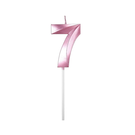 Souew Number Birthday Candle Age Candle Cake Decoration Party Supplies Pink 7, Birthday Candles Extended Big Number Candle Multicolor 3D Design Cake Topper Decoration for Any Celebration