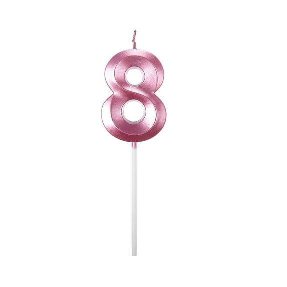 Souew Number Birthday Candle Age Candle Cake Decoration Party Supplies Pink 8, Birthday Candles Extended Big Number Candle Multicolor 3D Design Cake Topper Decoration for Any Celebration
