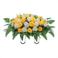 thumbnail image 1 of Souew Simulation funeral flower arrangement tombstone flower arrangement style 180, Cemetery Flower Saddle Artificial Cemetery Flower Saddles for Artificial Rose Cemetery Memorial Flowers for Outdoor, 1 of 9