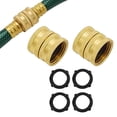 thumbnail image 1 of Souew Solid Brass Double Female Garden Hose Connector, 2 Way Female To Female Water Hose Fitting Adapter, Heavy Duty Brass Coupling For Garden Hose Faucet Connection, 1 of 7