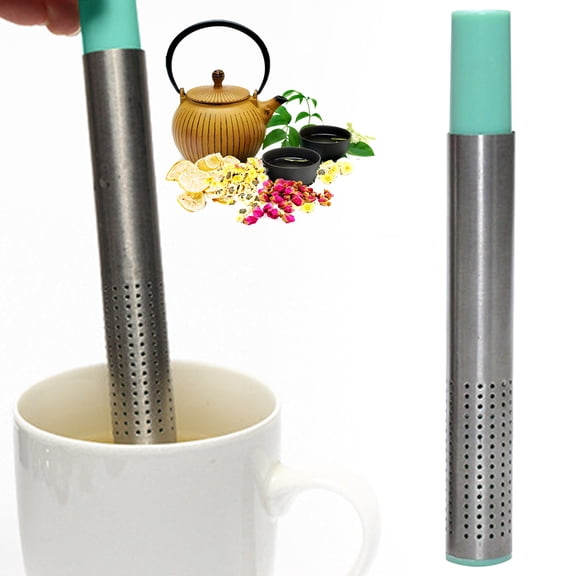Souew Tea Infuser for Loose Leaf, Stainless Steel Infuser Stick with Fine Mesh, Long Handle Strainer, Reusable Steeper for Coffee, Spices(Green)