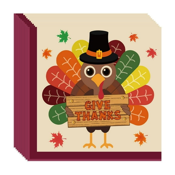 Souew Thanksgiving Dinnerware Set, Turkey Thanksgiving Fall Thanksgiving Paper Plates Napkins Cups Tablecloth Cutlery Tableware Set for Autumn Friendsgiving Decorations