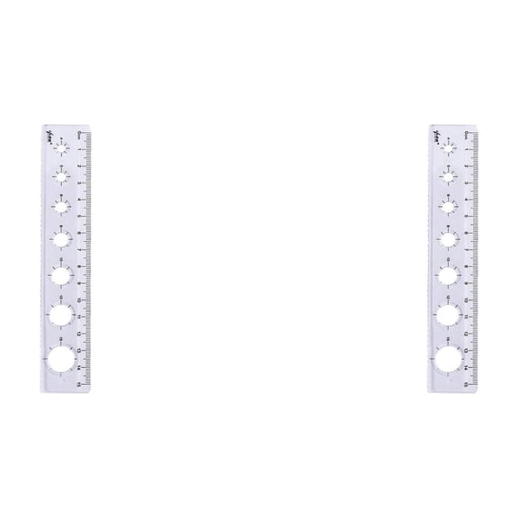 Souew Transparent Straight Plastic Ruler - Circle Template, Circle Stencil, Circle Template for Drawing Stencils, Geometric Stencils 15Cm