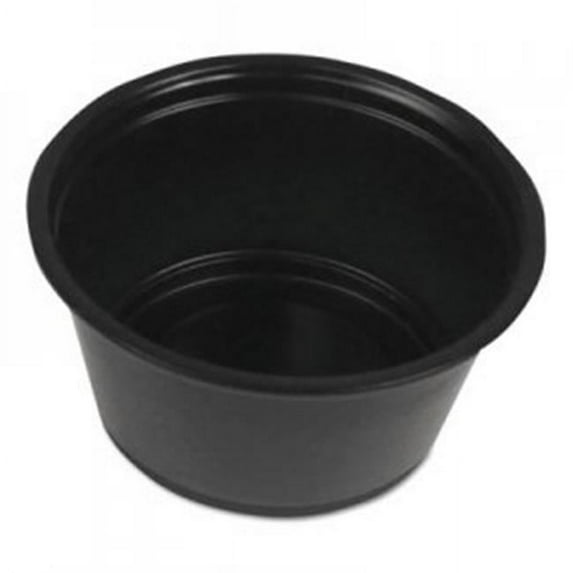Souffle/portion Cups, 2 Oz, Polypropylene, Black, 20 Cups/sleeve, 125 Sleeves/carton | Bundle of 5 Cartons