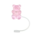 thumbnail image 1 of Soug 1602-99(F)$1/10pcs Cartoon bear silicone straw cap for Stanley glass straw protective cover cute dust cap straw cover 10MM, 1 of 1