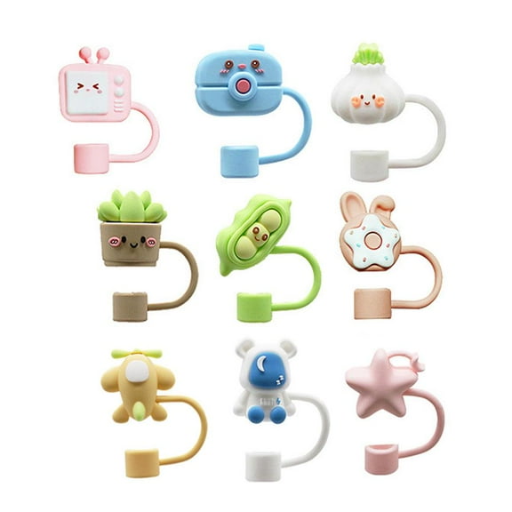 Soug 9pcs set (M) $10mm straw cap simple and cute environmentally friendly straw cap can be removed