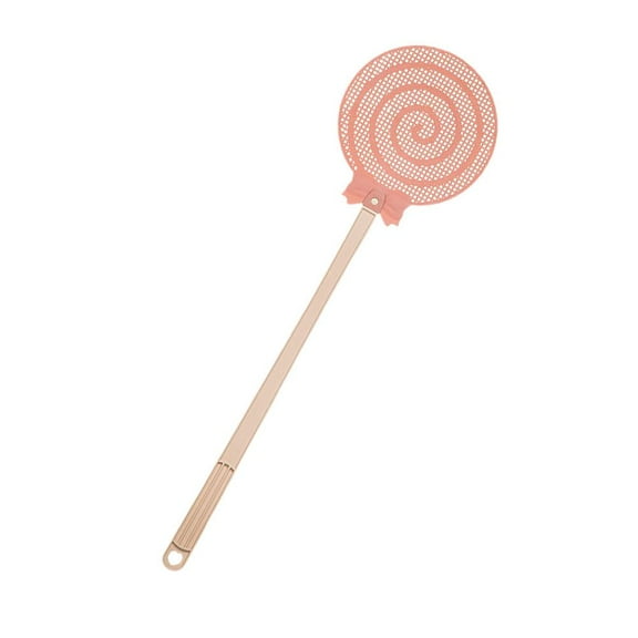Soug Pink (C)$ Plastic fly swatter for household use, extended and thickened non-slip handle, can't be broken, manual fly killer, mosquito killer, mosquito killer